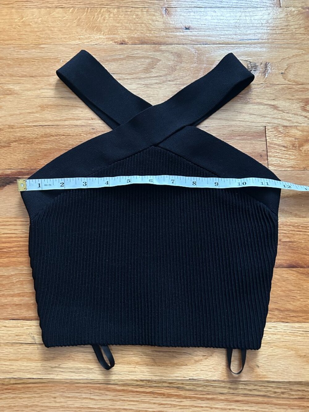 Aritzia Babaton Black Sculpt Cross Neck Tank Top Women's Extra Small Minimal EUC - Picture 9 of 10